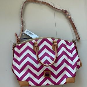 NWT Pink Chevron Dooney and Burke Handbag